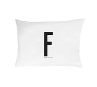 Design Letters Taie d'oreiller Motif Lettres 63x60 A-Z-F, Blanc, Taille Unique