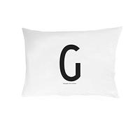 Design Letters Taie d'oreiller Motif Lettres 63x60 A-Z-G, Blanc, Taille Unique