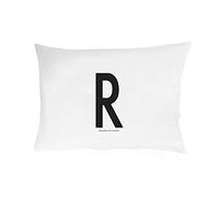 Design Letters Taie d'oreiller Motif Lettres 63x60 A-Z-R, Blanc, Taille Unique