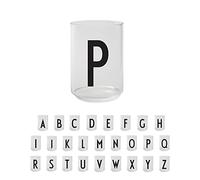 Design Letters Verre avec Initiale (A-Z) | Cadeau Homme & Cadeau Femme | Verre a Eau | Gobelet Verre Borosilicaté | Idéal pour Decoration Tableau | Verre Lave-vaisselle | Verre Lettres | 350 Ml