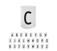 Design Letters Verre avec Initiale (A-Z) | Cadeau Noel Homme & Cadeau Noel Femme | Verre a Eau Idéal pour Decoration Noel Interieur Maison | Gobelet Verre Borosilicaté | Verre Lave-vaisselle | 350 Ml