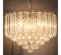Cristal suspendu luminaire chrome pendule lustre plafonnier salon éclairage clair