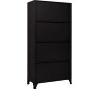 Design New Armoire vitrine Casier noir 90x40x180 cm Acier - Commodes Möbel2025 CHY7196390 2parcel