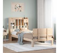 Design New Cadre de lit avec sommier à lattes - Lit bibliothèque sans matelas 75x190 cm Pin massif - Lits classiques Meubles2025 CHY6163237 2parcel
