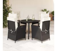 Design New Ensemble de meubles de jardin Balcon Ensemble de 5 pièces de jardin avec coussins noir Poly rotin - Garniture de jardin Meubles2025 CHY6734254 3parcel