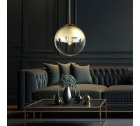 Design Pendule Plafonnier Boule De Verre Salon Salle À Manger Luminaire Suspendu Or Globo 15856