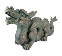 Design Toscano AL25253 Statuette Dragon Asiatique de la Grande Muraille, Vert-de-Gris, 23 x 75 x 38 cm