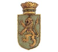 Design Toscano EU1040 Sculpture murale médiévale de bouclier de lion rampant Multicolore 6,5 x 18 x 37 cm