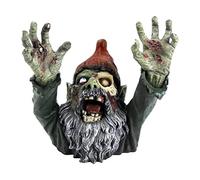 Design Toscano Gnome Zombie Statue de Cimetière de Jardin à Décor Gothique, 28 cm, polyrésine, palette complète de couleur