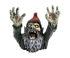 Design Toscano Gnome Zombie Statue de Cimetière de Jardin à Décor Gothique, 28 cm, polyrésine, palette complète de couleur