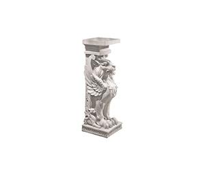 Design Toscano JE122391 Piédestal Lion ailé sculpté Ivoire 26,5 x 25,5 x 78,5 cm