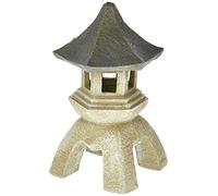 Design Toscano Lanterne Décorative Asiatique Statue Extérieure, Moyen 25.5 cm, polyrésine, deux tons pierre