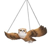 Design Toscano NG31625 Sculpture de Jardin Le Hibou Suspendu, Marron, 25.5 x 39.5 x 9 cm