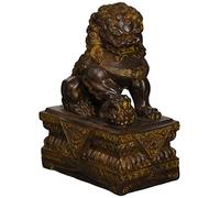 Design Toscano NY13668012 Statue de Chien Lion Foo gardien de temple chinois Homme Bronze 18 x 11,5 x 23 cm
