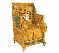 Design Toscano QL14557 Boîte à trésors de trône doré du Roi Tut Multicolore 12,5 x 11,5 x 18 cm