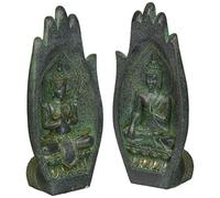 Design Toscano QL301785 Statue des Mains de Bouddha en Position de mudra Namasté Vert 10 x 11,5 x 21,5 cm