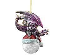 Design Toscano QS93522 Ornement De Noël - Pôle Nord Chapeau de Père Noël Ornement de dragon de vacances - flocon de neige Dragon Ball Ornement