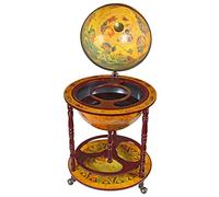 Design Toscano Réplique Italienne Globe Terrestre du XVIe siècle Armoire Bar Chariot sur Roues, 96.5 cm, MDF bois, sépia Finish