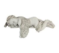 Design Toscano Sommeil Bébé Ange Faisant la Sieste Statue de Baby-sitter, 30 cm, polyrésine, pierre antique