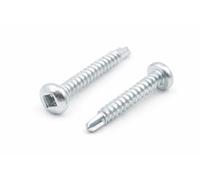 Design61 Lot de 200 vis autoforeuses à tête demi-ronde à carré intérieur 3,5 x 9,5 mm, en acier trempé, galvanisé, résistantes à la rouille, pour bois et construction en métal, auto-taraudeuses SQ1