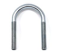 Design61 Lot de 4 vis à étrier DIN 3570 - En acier rond - M10 - Diamètre : 25,0-26,9 mm - Étrier fileté galvanisé - Boulons en U