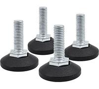 Design61 Lot de 4 vis de réglage Ø 58 mm avec vis de réglage galvanisées M10 x 16 mm (pied pivotant)