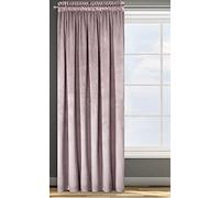 Design91 Eurofirany Rosa Rideau en Velours Doux Uni Opaque avec Galon Fronceur - 1 Unité, Moelleux, Panneau Drapé, Classique, Élégant, Salon, Chambre, 200 g/m², 140x270 cm, Vieux Rose