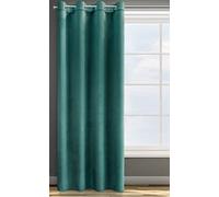 Design91 Eurofirany Rosa Rideau en Velours Doux Uni Opaque avec Oeillets - 1 Unité, Moelleux, Panneau Drapé, Classique, Élégant, Salon, Chambre, 200 g/m², 140x250 cm, Turquoise Foncé