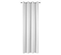 Design91 Rideau occultant et Lisse 8 œillets - Moderne - Simple - pour Chambre d'enfant, Salon - Blanc - 135 x 250 cm