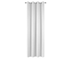 Design91 Rideau occultant et Lisse 8 œillets - Moderne - Simple - pour Chambre d'enfant, Salon - Blanc - 135 x 250 cm