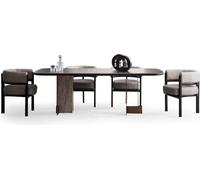 Designer Salle à manger Ensemble Table 6x Chaises Buffet Miroir 9pcs