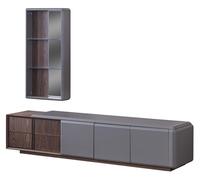 Designer Salon Set Meuble TV avec Exclusif Modern Etagère murale 2pcs