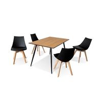 Designetsamaison Ensemble Table à Manger rectangulaire et 4 chaises scandinaves Bois en Bois - NoraPrague