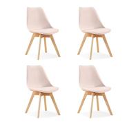 Designetsamaison Lot de 4 chaises scandinaves Roses - Bjorn