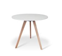 Designetsamaison Table à Manger Ronde scandinave Blanche 80cm - Oslo