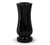 Designgrab SS1 Vase Funéraire en Granit, Noir Poli, Taille M | Insert amovible inclus - résiste aux intempéries toute l'année, pour fleurir une tombe avec soin et dignité