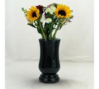 Designgrab Vase funéraire en granit poli 28 x 15 cm, cylindrique, fin, poli miroir, résistant aux intempéries suédois