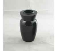 designgrab Vase funéraire en marbre poli - 13,5 x 7,5 cm - Cylindrique - Poli miroir - Résistant aux intempéries - Noir suédois