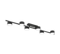 Designix Plafonnier LED noir minimaliste, spots cylindriques sur barre | Culot GX53 12 W, métal et acier, pose en saillie, pour cuisine, salon, couloir et entrée, 5 à 11 m²