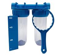 Desineo Double Porte Filtre Transparent 10 Pouces avec Fixation Murale Incluse