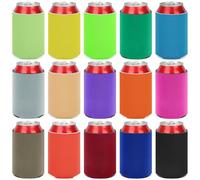 Desing Wish 15 Pièces 12oz Standard Mousse Refroidisseur de Boissons Manchon DIY Refroidisseur de Bouteille Vin Isolant Glaciere Bouteille Réutilisables Antidérapant Can Sleeve pour Activités Fête