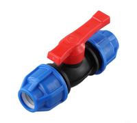 Desiumite Robinet d'arrêt à bille en polyéthylène - Raccord d'extrémité pour tuyaux d'eau de 20 mm/25 mm/32 mm, compatible avec tubes en PE, PVC et PPR, plastique étanche (20 mm)