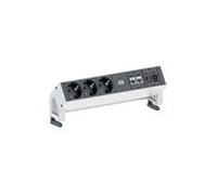 Bachmann Prise multiple de table DESK 2 – 3 prises, coupe-circuit, entrée GST18i3, inox