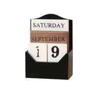 Desk Wooden Calendar Blocks Calendrier carré en bois élégant, décoration de bureau, calendrier à rabat for bloc, blocs quotidiens debout pour Salon ou Bureau