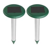 Deskium Lot de 2 répulsifs solaires Gopher à ultrasons pour dissuasion contre les serpents et les oiseaux, alimentation solaire avec batterie, design haute puissance pour une large couverture