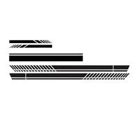 Deskium Lot de 5 autocollants décoratifs universels pour voiture, rayures de course, décalcomanies pour capot, rétroviseur, jupe latérale, couvre les rayures de carrosserie de voiture, noir