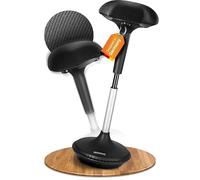 DESKSPACE Wobble - Tabouret Ergonomique Bureau Assis-Debout Réglable 63-87 cm, Siège à roulettes 360° pour Bureau, Charge 130 kg, Idéal pour Postes Assis-Debout
