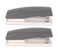 Desktop Stapler Small Stapler 20 Sheet Capacity Stapler Portable Stapler for Office School Home Plastic Iron 2pcs (Gray)