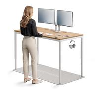 Desktronic Bureau Assis-Debout 160×80 cm à 4 Moteurs électriques - Hauteur réglable, écran Tactile avec 2 Ports USB-C, Filet et goulotte câbles, Crochets Doubles, système Anti-Collision