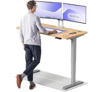 Desktronic Bureau Assis Debout Électrique 140x70 cm - Double Moteur Silencieux, Stabilité Renforcée, Réglable en Hauteur, Mémoire, USB-C HomePro